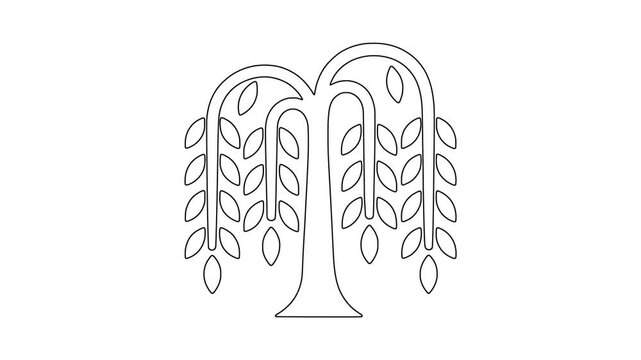 Weeping tree botan, fresh food, healthy produce, animated icon