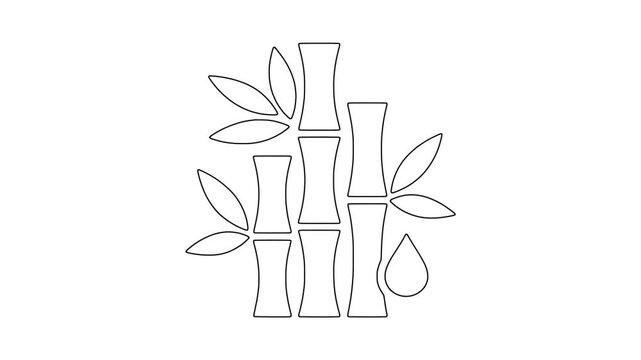Bamboo stalks with, fresh food, healthy produce, animated icon