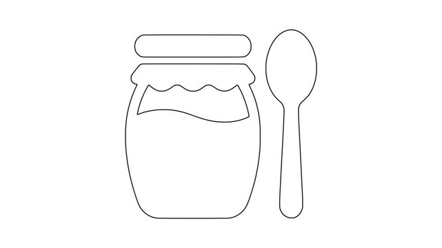 Honey jar with spo, fresh food, healthy produce, animated icon