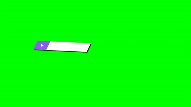 Geometric social angular play button top banner on green screen