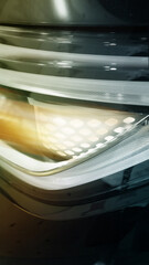 Close-up of Car Headlight with LED Daytime Running Light © nana