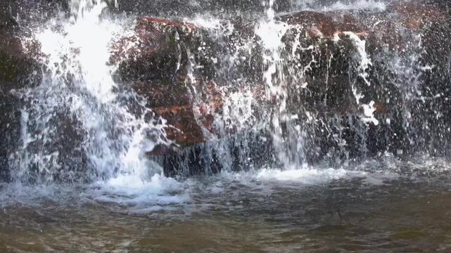Cascading Waterfall Over Rocks at Wentworth Falls Australia