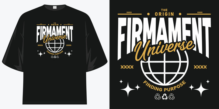 the origin firmament universe finding purpose globe space stars graphic design vintage retro aesthetic apparel art print t shirt design vector illustration artwork