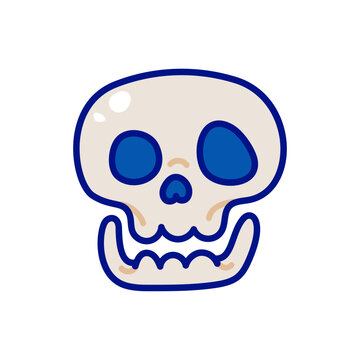 Cute Halloween Skull Cartoon Icon