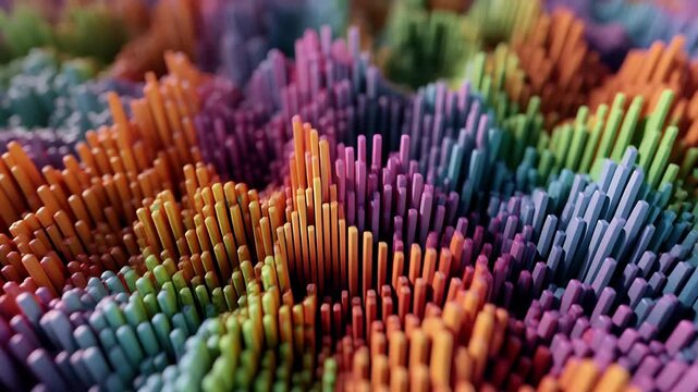 Abstract visualization of colorful, textured data.