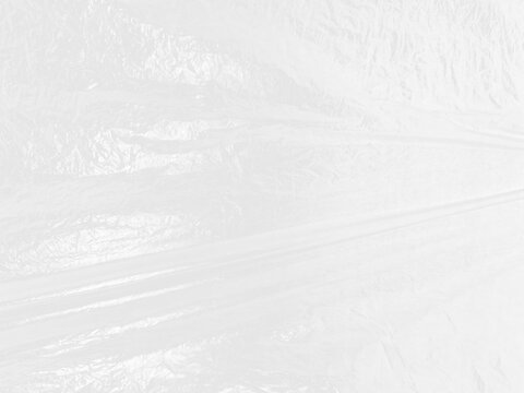 Plastic wrap glossy stretch overlay effect. Stretched polyethylene packaging for vinyl record sleeve, shrink cellophane bag mockup.