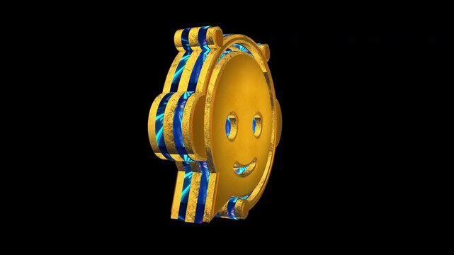 Chatbot head friendly virtual AI assistant isolated symbol 3d spectacular abstract rotate loop concept. Seamless and loopable animation.