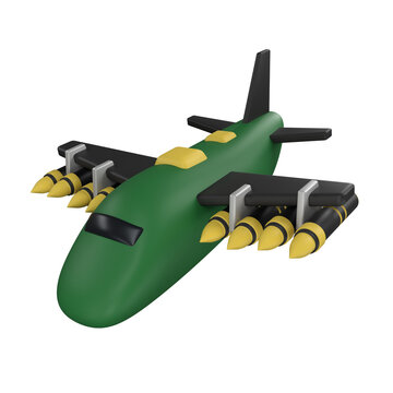 3D Military Bomber Icons