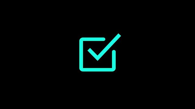 animation green check mark that symbolizes approval or success 4k video