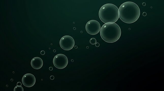 Bubbles floating in dark space background