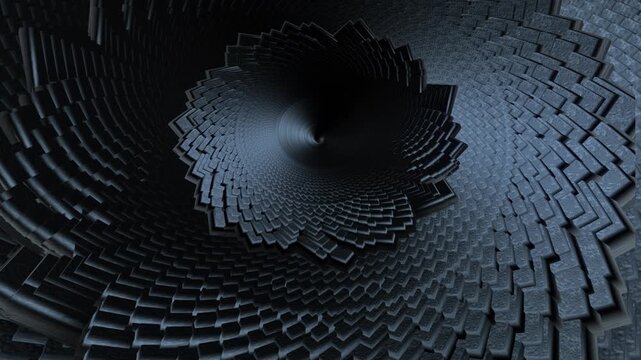 Monochrome floral spiral shapes in looped animated background. motion animation	
