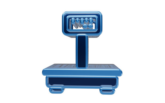 Digital Scale Icon: A blue, stylized digital scale, representing precision and measurement, stands ready for use.