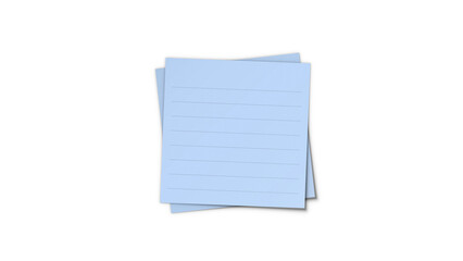 Sticky note blue lined memo pad mockup. Ruled post-it note paper sheet with drop shadow for task reminder and message board. © Josnara