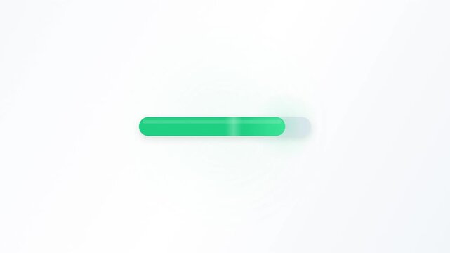 Green minimalist horizontal bar icon on a clean white background representing minus or subtract concept
