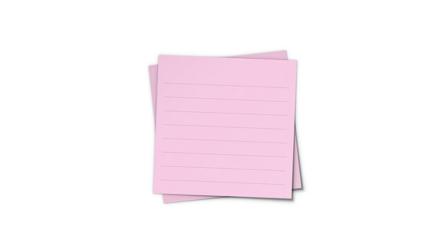 Sticky note pink lined memo pad mockup. Pastel ruled post-it note paper sheet for feminine journal reminder and study task.