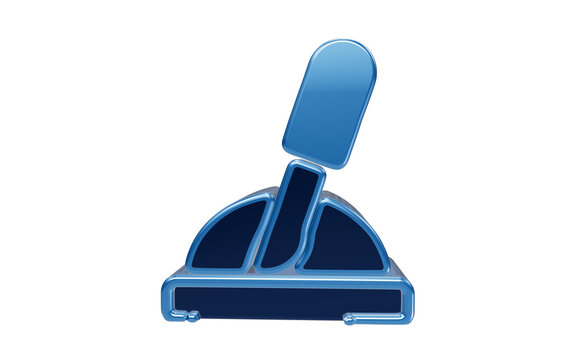 Leverage for Progress: A sleek, metallic lever in a striking blue hue, poised in a neutral position, symbolizing control, decision, and potential for change or action.