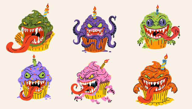 Halloween Monster Cupcake Character Collection