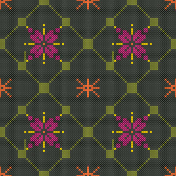 Cotton Argyle Knit Vector concept: Cozy geometric knit texture seamless pattern, soft rhombus pattern. Design for: fabric, rug, fashion, decor. I drew this by myself, it&rsquo;s not AI generated
