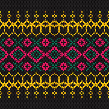 Cotton Argyle Knit Vector concept: Cozy geometric knit texture seamless pattern, soft rhombus pattern. Design for: fabric, rug, fashion, decor. I drew this by myself, it&rsquo;s not AI generated
