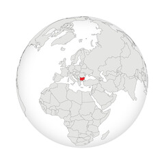 Obraz premium Location map of Bulgaria.Bulgaria on globe