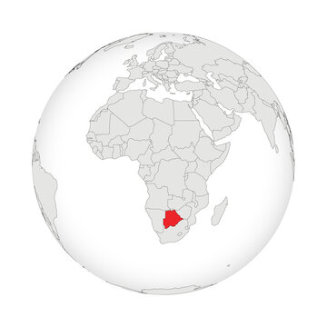 Location map of Botswana.Botswana on globe