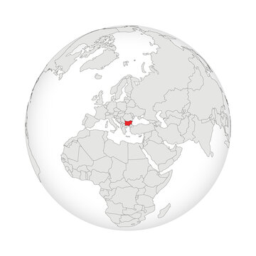Location map of Bulgaria.Bulgaria on globe