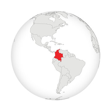 Location map of Colombia.Colombia on globe
