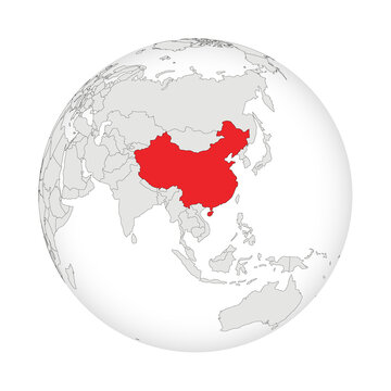 Location map of China.China on globe