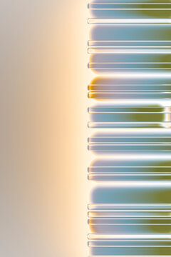 3D amber glass panel for technology background and display design