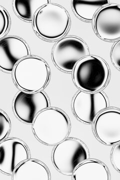 3D glass circle pattern for minimal geometry and surface design
