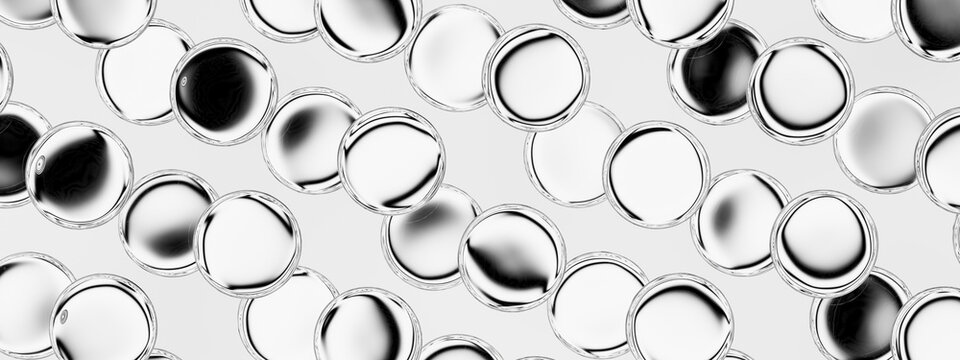 3D glass pebble field for organic texture and material design