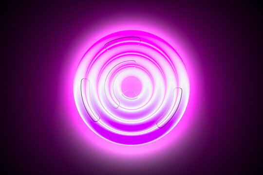 3D purple light ring for energy, technology and interface design