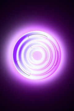 3D violet light ring for technology energy and modern design