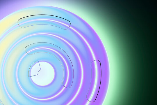3D pastel light orbit for modern energy and abstract design