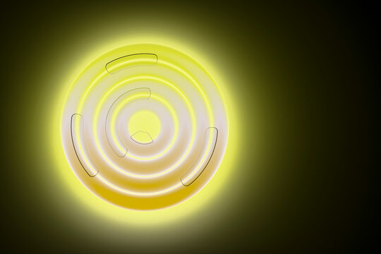 3D golden light ring for luxury energy and luminous design