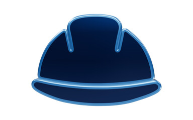 Fototapeta premium noisy effect Dark Blue Hard Hat Emblem: A stylized, dark blue hard hat emblem with a glossy finish, representing safety and construction.