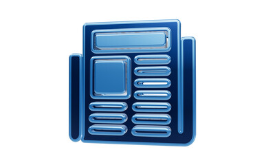 Fototapeta premium noisy effect Newspaper Icon: A sleek, blue, 3D icon representing a newspaper, symbolizing information and news dissemination.