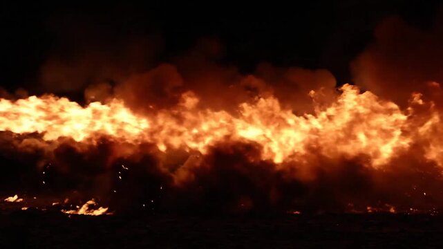 Fire explosion stream flame burst horizontal burst blazing trail combustion