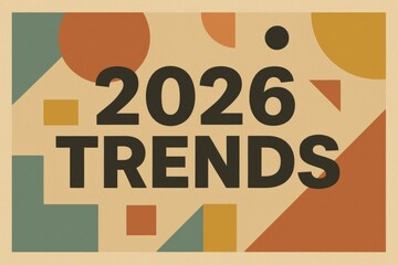 Geometric 2026 trends illustration with bold shapes and modern design © dvoevnore