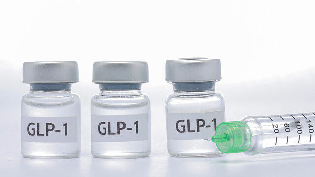 Hopeful medical glp1 injection vial with syringe provides effective diabetes medicine treatment for daily health care dose