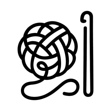 PNG Yarn ball crochet hook illustration.