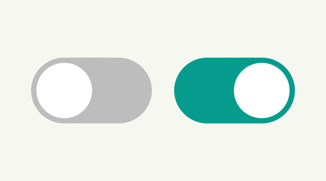 Minimalist UI toggle switches showing on and off states for web design