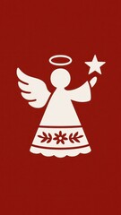 Fototapeta premium Minimalist angel silhouette design.
