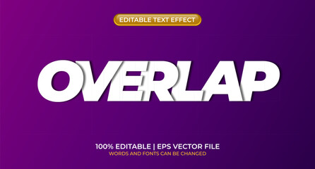 Fototapeta premium Overlapping text effect. Overlap editable text style effect. Editable text effect. Vector illustration