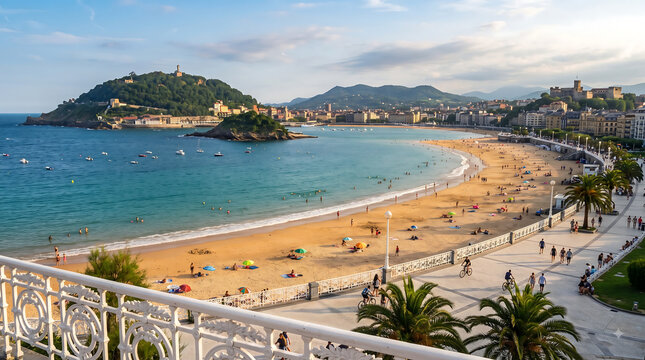 La Concha Beach, San Sebasti&aacute;n Spain