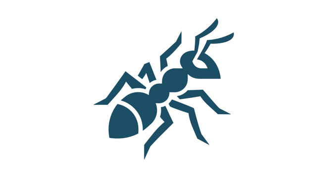 Stylized Ant Icon on White Background