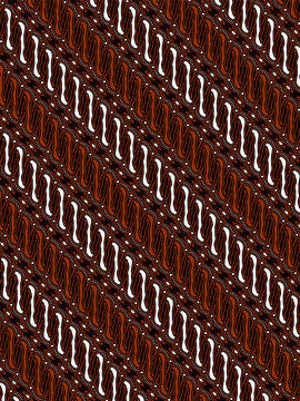 Indonesian batik parang seamless pattern background brown and white traditional motif