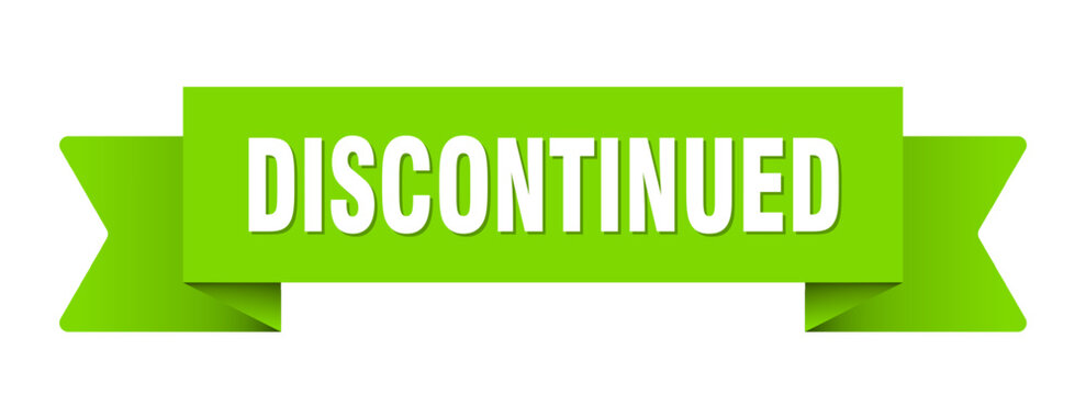 discontinued ribbon isolated on transparent background. discontinued ribbon