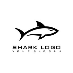 Naklejka premium Black Shark Logo Design Vector Illustration 6.