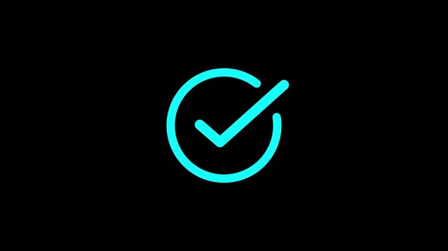 animation green check mark that symbolizes approval or success 4k video